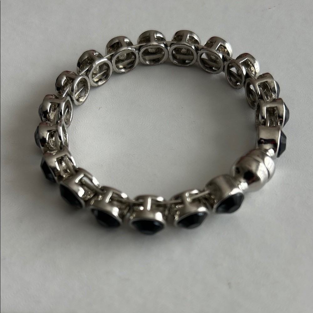 Elegant Silver and Black Bracelet